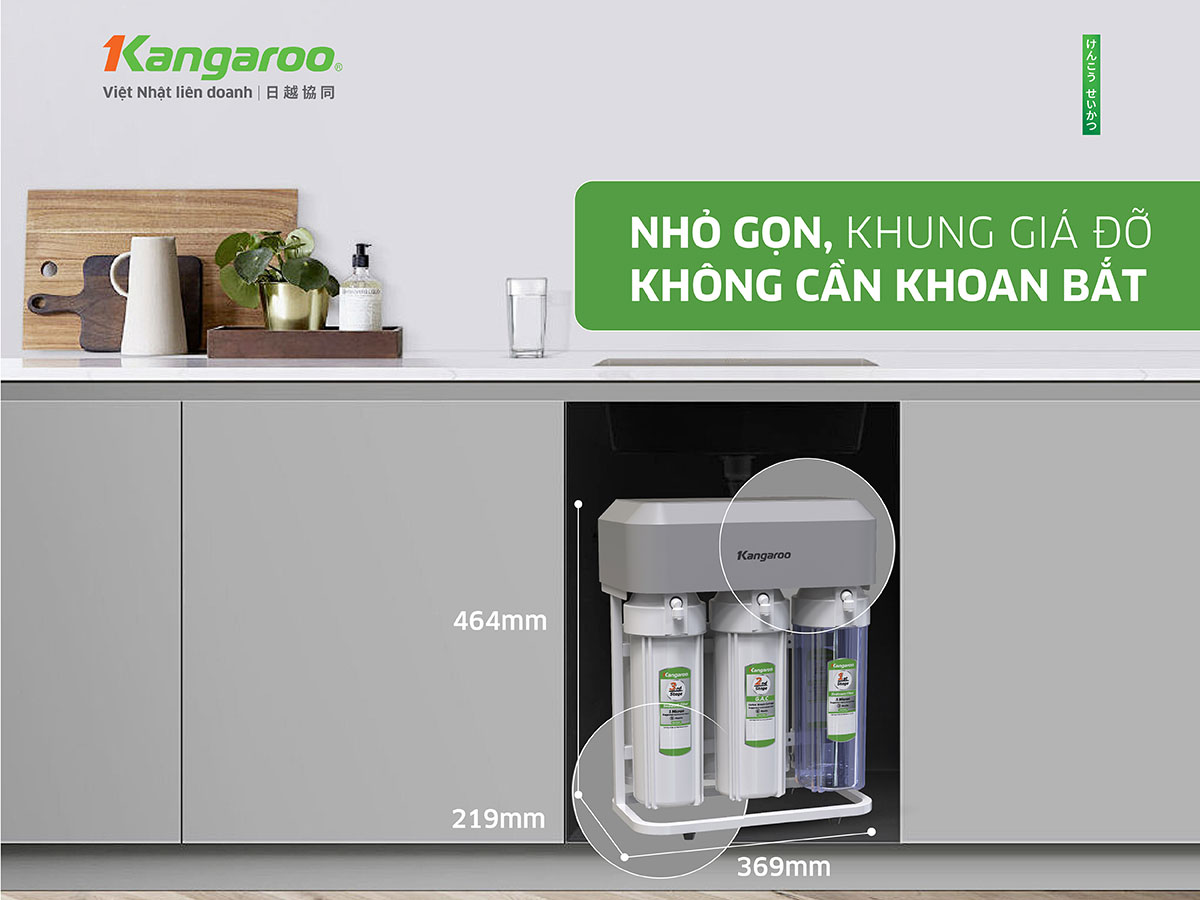 Máy lọc nước Kangaroo KGHP10K3 thiết kế nhỏ gọn 